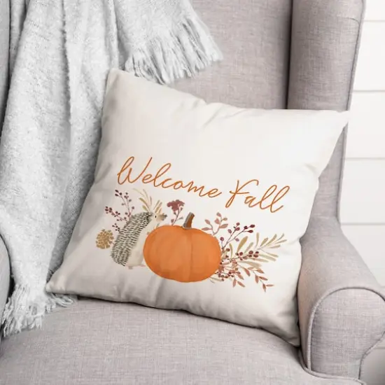 Welcome Fall Hedgehog Throw Pillow {3}