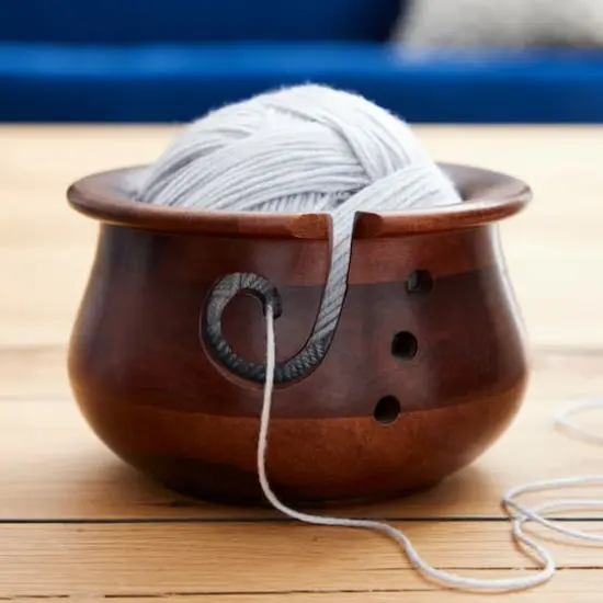 Curvy Sheesham Yarn Bowl By Loops & Threads&trade; {3}