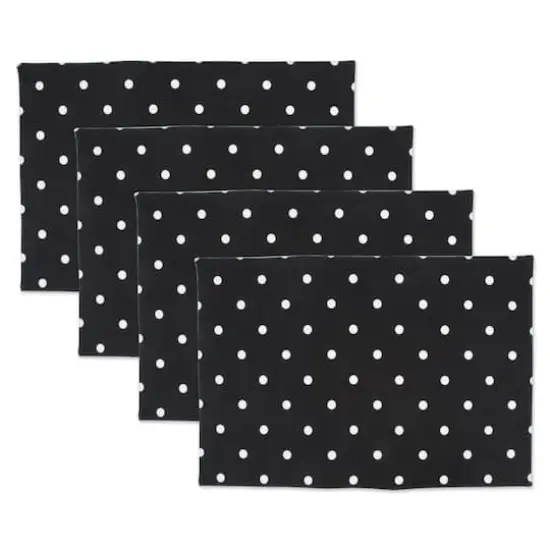 DII&reg; Black & White Reversible Polka Dot Placemats, 4ct. {1}