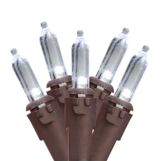35ct. White LED Mini Christmas Lights Set With Brown Wire {1}