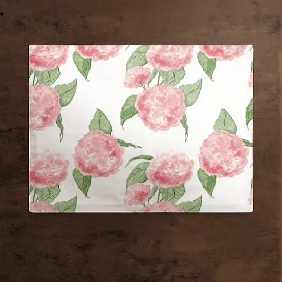 Pink Hydrangea Pattern 18" x 14" Cotton Twill Placemat {3}