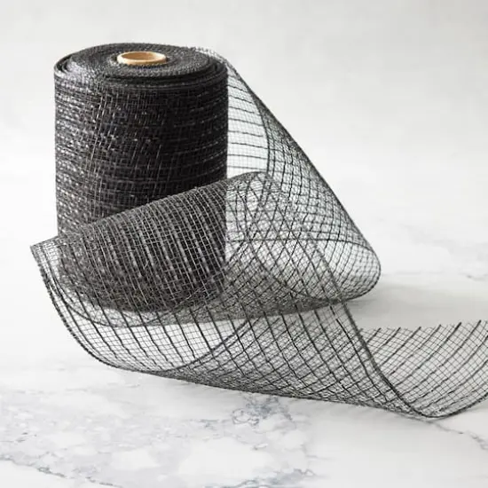 5.5" x 45ft. Mesh Wide Ribbon by Celebrate It&reg; Black {3}