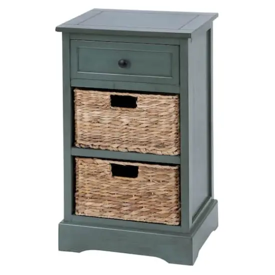 28" Blue Traditional Wooden Storage Unit {1}