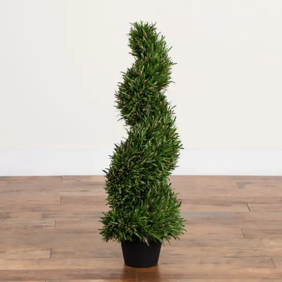 3ft. UV Resistant Artificial Rosemary Spiral Topiary Tree (Indoor/Outdoor) {6}