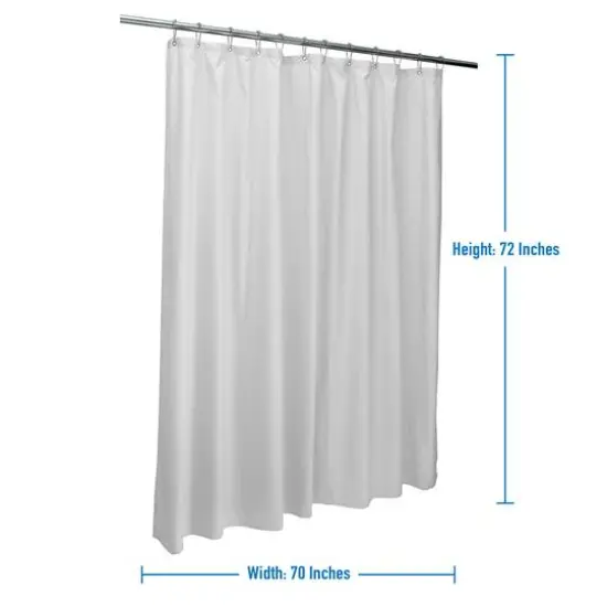 Bath Bliss Microfiber Soft Touch Dash Design Shower Curtain Liner White {4}