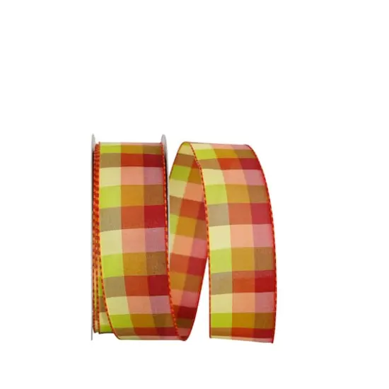 Reliant 1.5" x 25yd. Fashion Check Wired Ribbon {1}