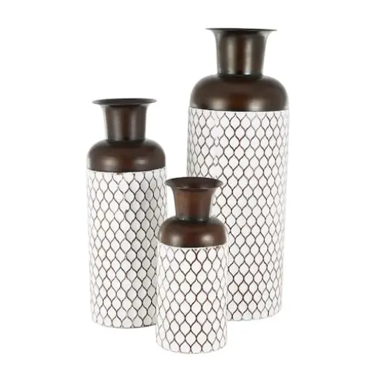 White Metal Tall Trellis Floor Vase, 3ct. {4}