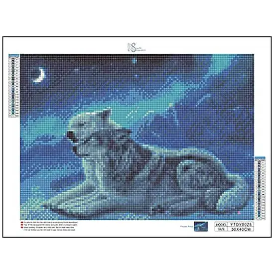 Sparkly Selections Two Wolves Under the Moon Diamond Art Kit, Square Diamonds {3}
