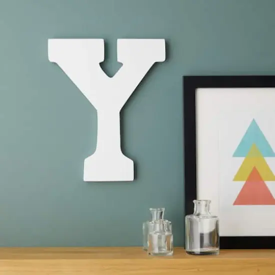 9" White MDF Whimsy Letter by Make Market&reg; Y {3}