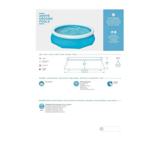 Pool Central&reg; 10ft. Round Inflatable Easy Set Kids Swimming Pool with Filter Pump {6}