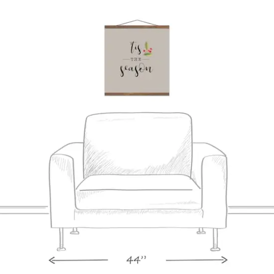 Cream Tis the Season Hanging Canvas in Teak Frame {4}