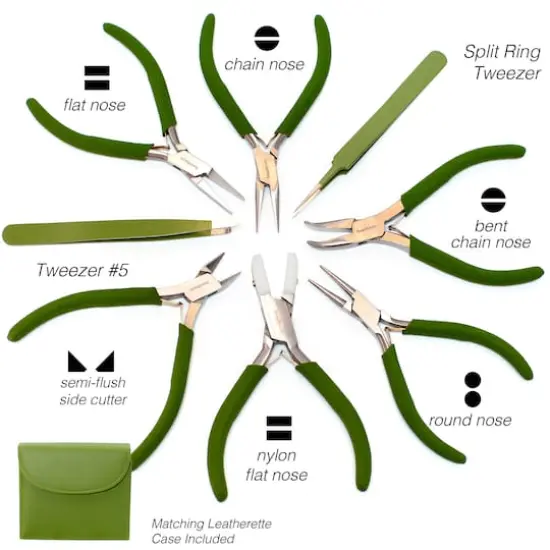The Beadsmith&reg; Fashion Color Plier Set & Clutch Olive {7}