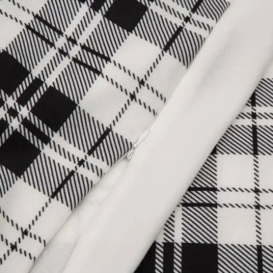 Glitzhome&reg; Polar Fleece Black & White Plaid Reversible Duvet Cover {5}