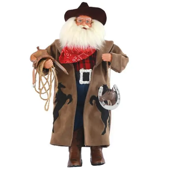 Santa's Workshop 18" Cowboy Santa With Horseshoe {1}