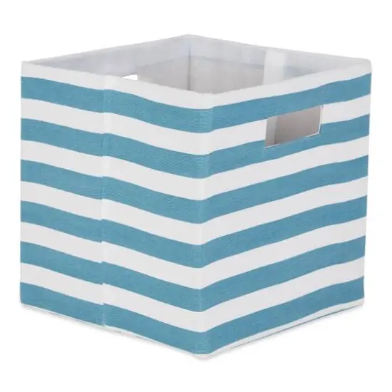DII&reg; Striped Square Storage Cube Storm Blue {1}