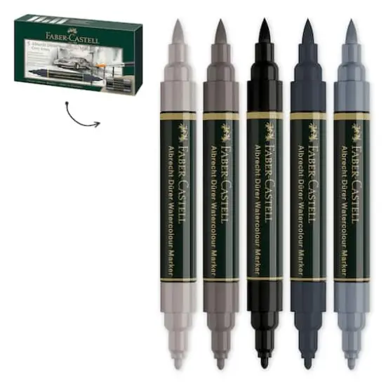 Faber-Castell&reg; Arbrecht D&uuml;rer 5-Piece Watercolor Marker Set Gray Tones {3}