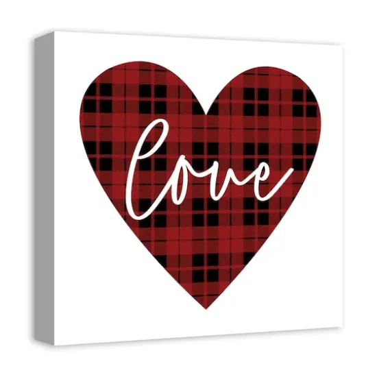Love Plaid Heart Canvas Wall Art {3}