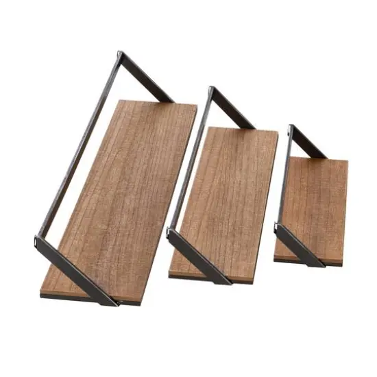Honey Can Do Floating Decorative Metal & Wood Wall Shelves, 3ct. {13}