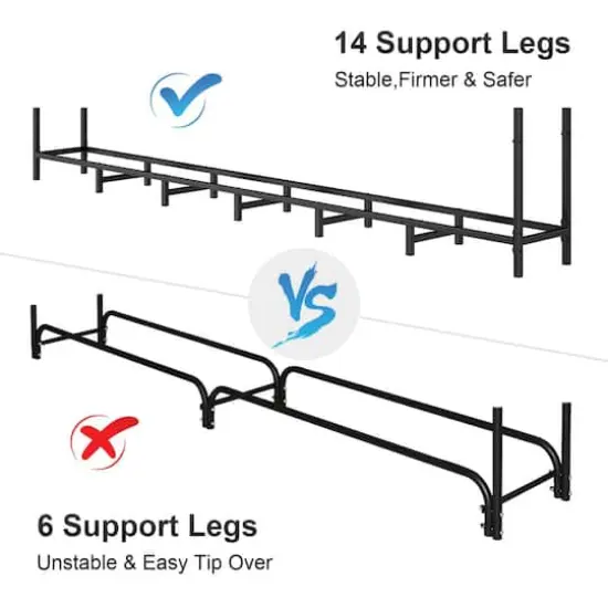 NEX&trade; Outdoor Firewood Rack with Black Cover Combo Set {5}