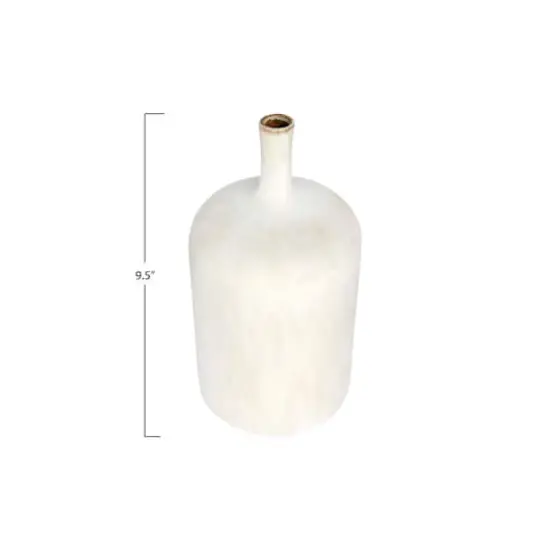 Hello Honey® 9.5" Cream Stoneware Vase with Green Undertones & Reactive Glaze Finish {4}