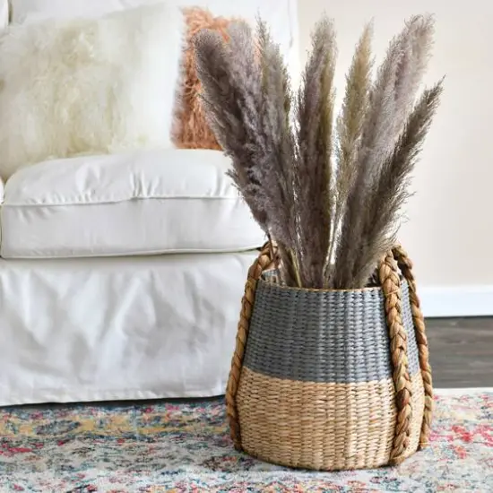 Household Essentials Cattail & Paper Terra Basket Gray {5}