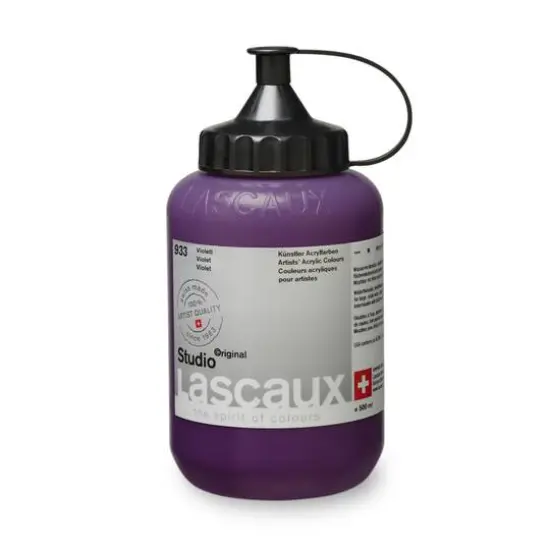 Lascaux Studio Acrylic Paint, 500mL 933 Violet {4}