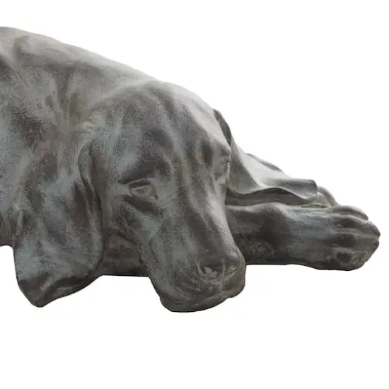 Dark Grey Modern farmhouse Dog Garden Sculpture, 23" x 13" x 6" {4}