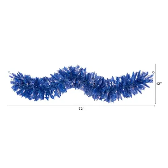 6ft. LED Blue Christmas Garland {5}