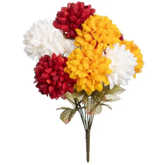 17" Mum Water Resistant Bush by Ashland&reg; Red White and Yellow {1}