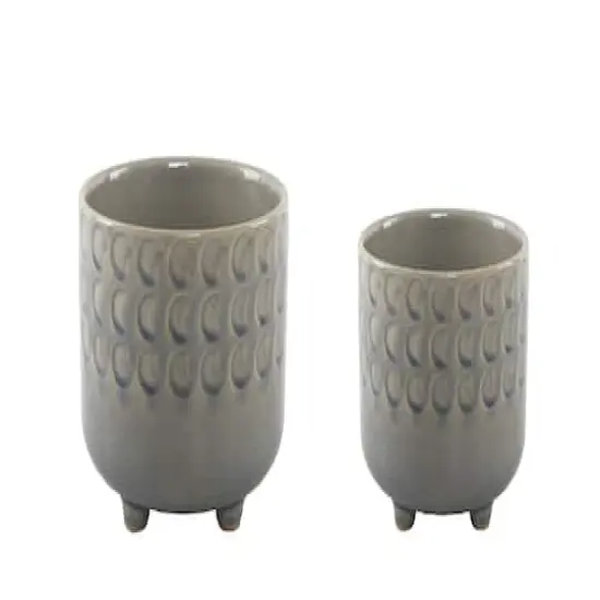 Flora Bunda&reg; Glass Blue Small Moon Phase Footed Planter Set {1}