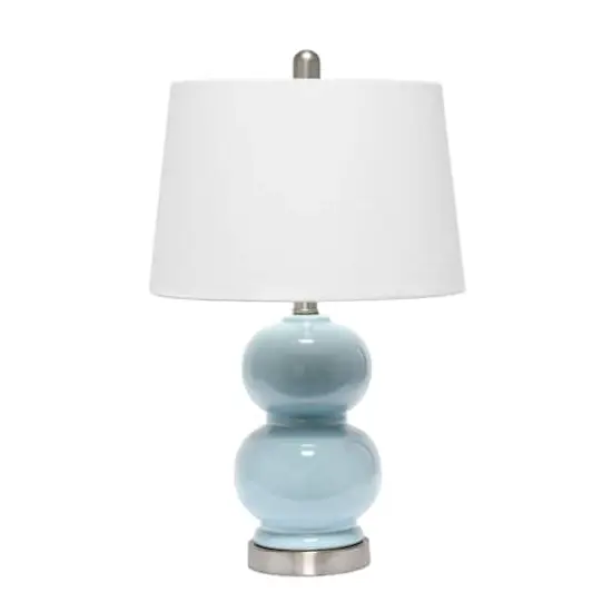 Lalia Home 21" Light Blue Dual Orb Table Lamp with Fabric Shade {1}