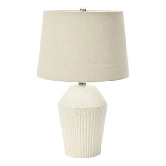 Hello Honey&reg; 21" Round Stoneware Desk Lamp White {1}