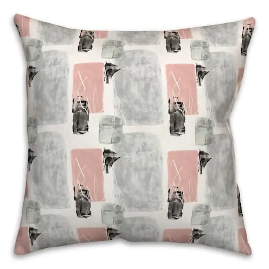 Blue and Pink Abstract 18" x 18" Throw Pillow {1}