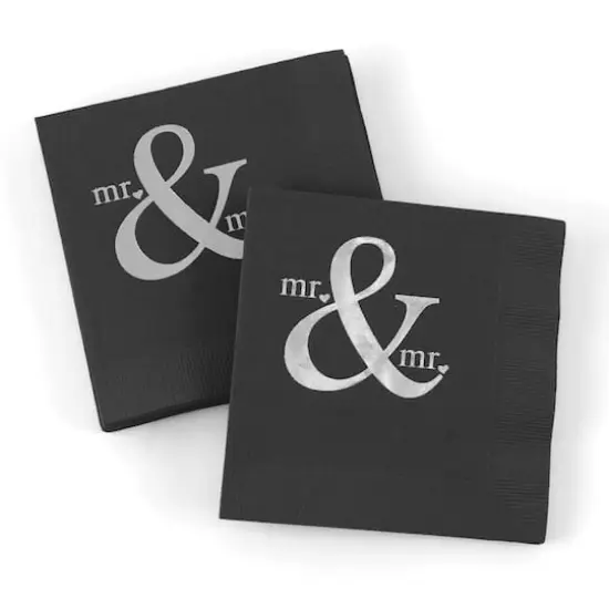Hortense B. Hewitt Co. Ampersand Mr. & Mr. Napkin, Black {1}