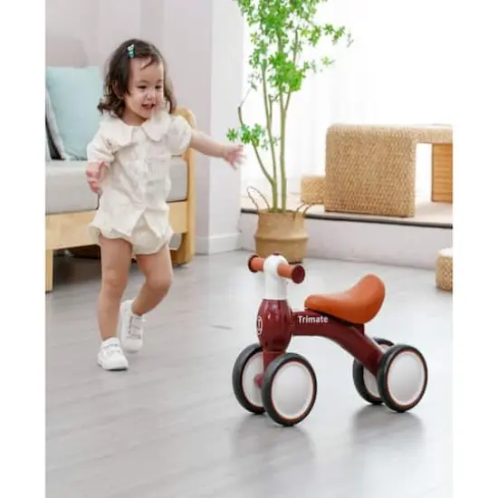Trimate Red 4 Wheel Baby Walker Balance Bike {6}