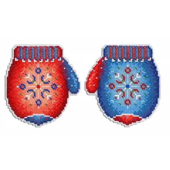 MP Studia Frosty Mitten Plastic Canvas Counted Cross Stitch Kit {3}
