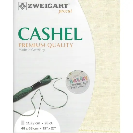 Zweigart&reg; Cashel Precut 28 Count Premium Fabric, 19" x 27" Cream {1}