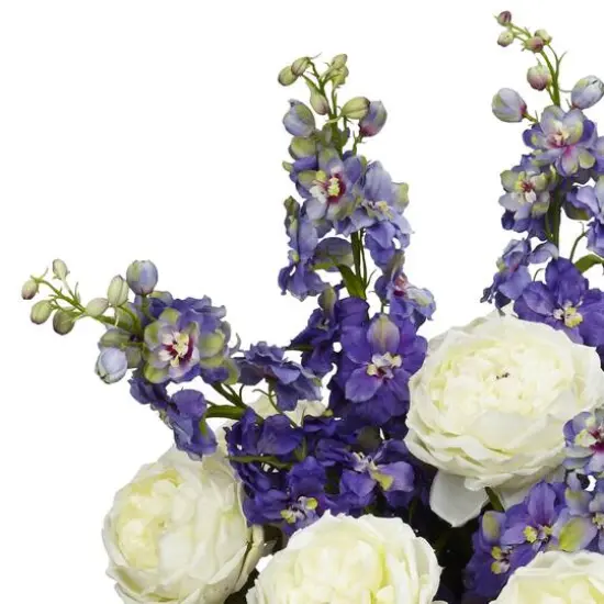 3ft. Rose, Delphinium & Lilac Arrangement in Glass Vase {3}