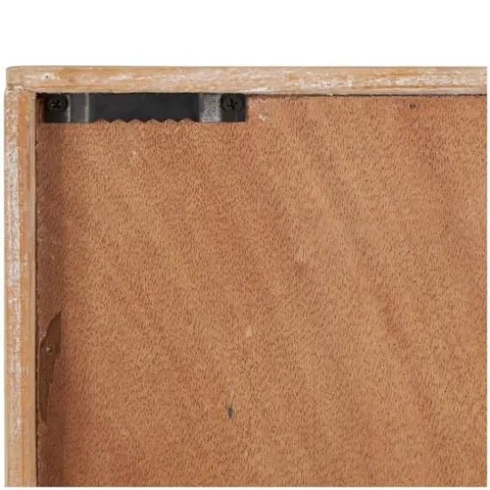 Brown Wood Paddle Wall D&eacute;cor with Blue Accents & Chevron Pattern Set {10}