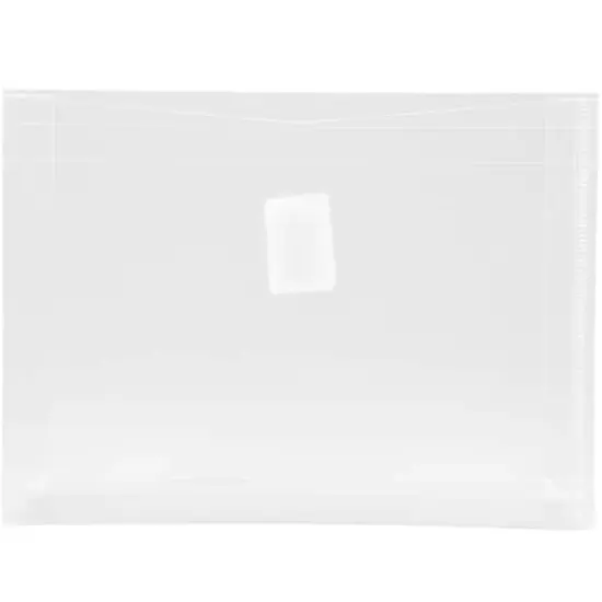 JAM Paper 5.5" x 7.5" Clear Velcro&reg; Brand Hook & Loop 1" Expansion Booklet Envelopes, 24ct. {1}