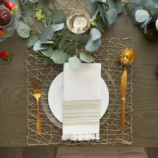 DII&reg; Woven Paper Square Placemat Set Gold {7}
