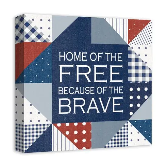 Home of the Free Because of the Brave Canvas Wall Art {3}