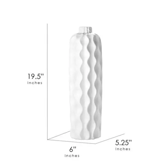 American Art Decor 19.5" Porcelain Purity Tabletop Vase White {7}