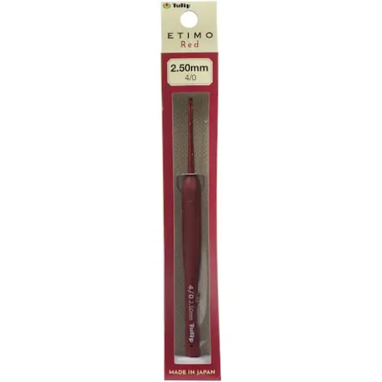 Tulip&reg; Etimo Red Aluminum Crochet Hook with Cushion Grip {1}