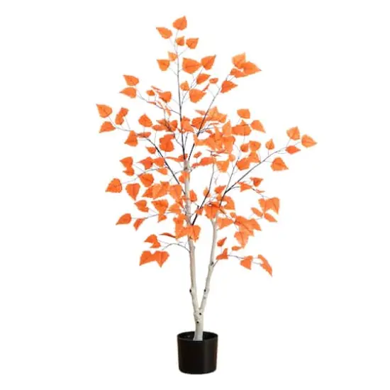 4ft. Autumn Paper Birch Artificial Fall Tree {1}