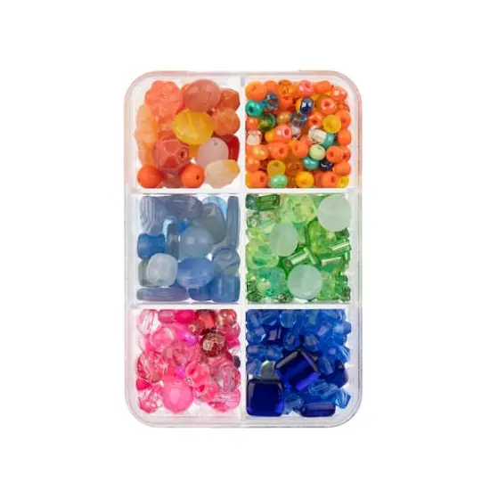 John Bead Czech Glass Recipe Box Beading Kit Rainbow Sherbert {5}
