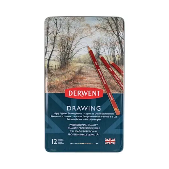 Derwent&reg; Drawing Pencil 12 Color Tin Set {6}