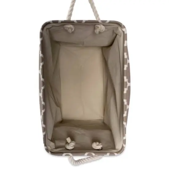 DII&reg; Medium Rectangle Polyester Lattice Bin Brown {6}