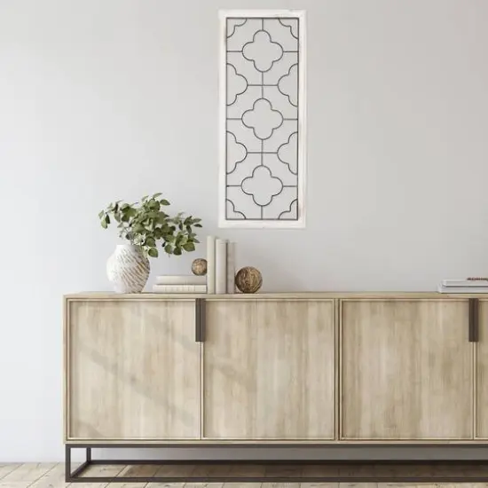 Hastings Home 31" Metal & Wood Clover Wall Panel {8}