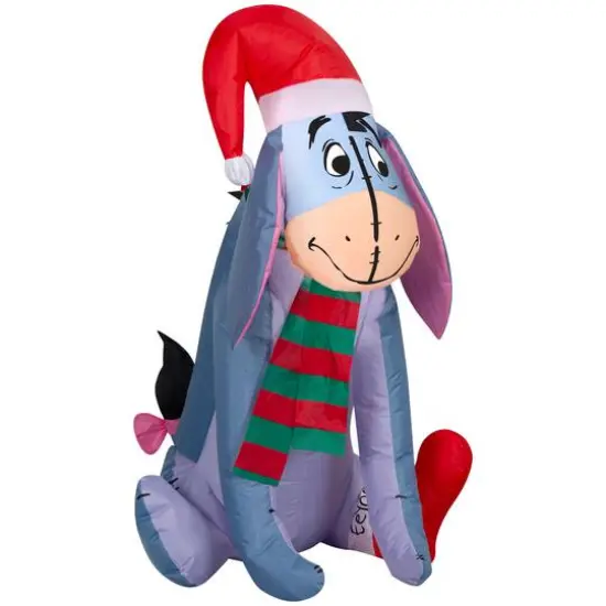 3.5ft. Airblown&reg; Inflatable Christmas Eeyore in Santa Hat {1}
